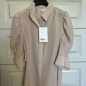 FRAME Gillian Three-Quarter Sleeve Silk Blouse Medium Rose NWT